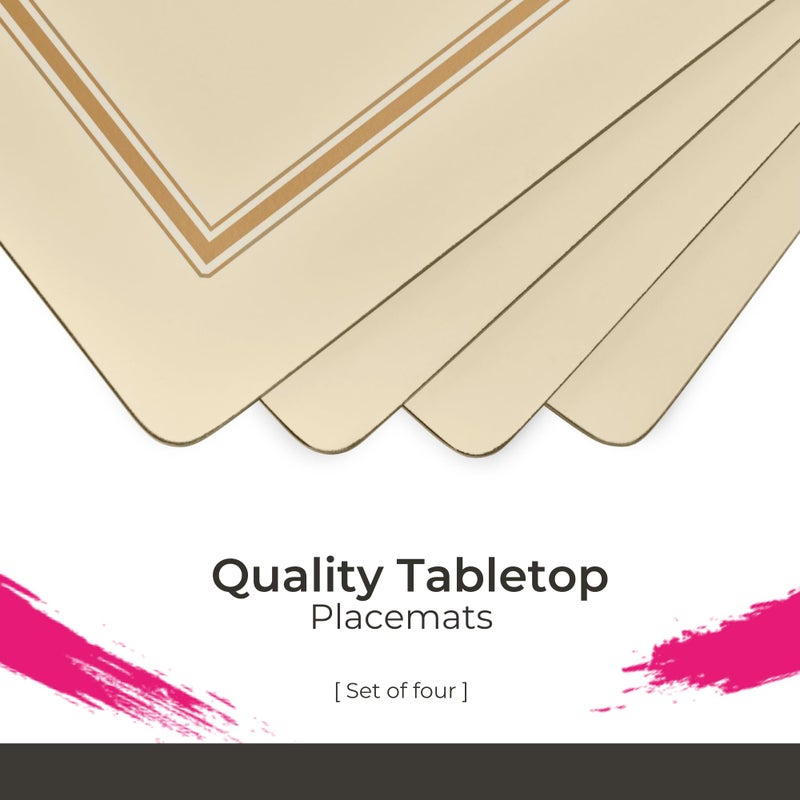 Pimpernel Classic Series Cork-Backed Placemat Set â€“ (15.7" x 11.7") Rectangular Table Mats with Lacquered Finish, Heat & Stain Resistant Decorative Boards for Dining Table Protection & Everyday Use - Image 2